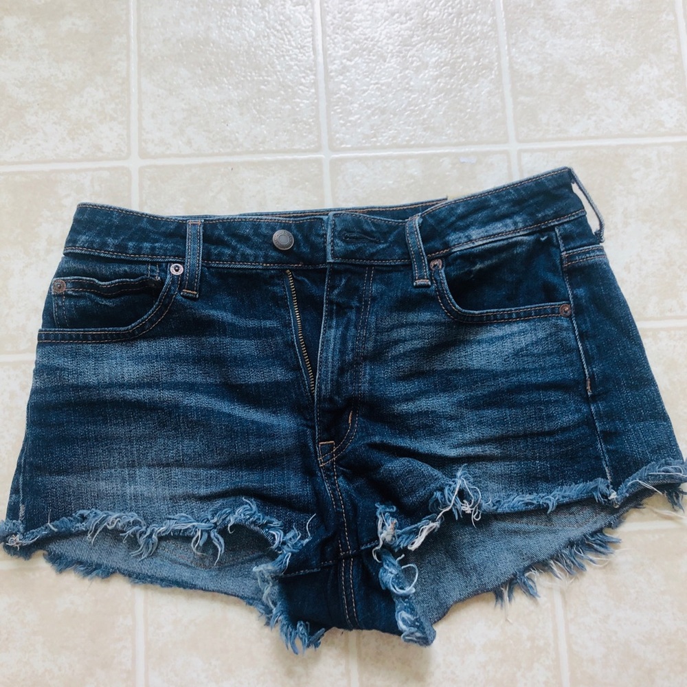 CUTE Vintage High Rise Festival Denim Shorts, AEO